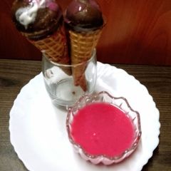 A picture of Cherry Homemade blush ice cream Drizzle.