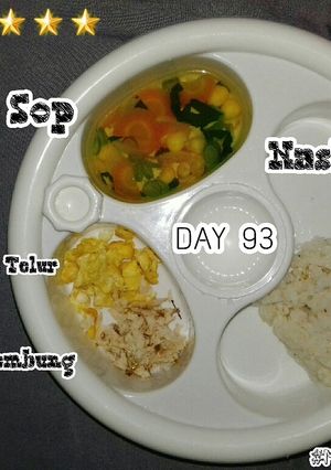 Foto resep MPASI 8M+ (Nasi Putih,Sayur Sop,Ikan Kembung,Telur)