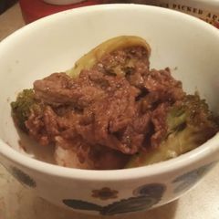 A picture of Chinese-Inspired Beef-and-Broccoli Over Sticky Rice.