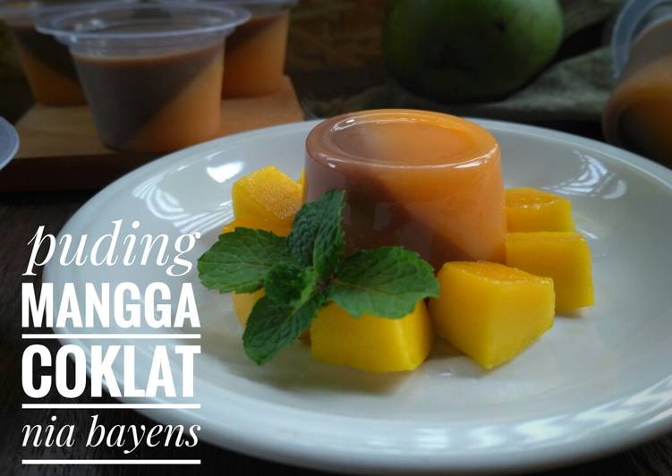 Puding mangga coklat