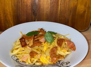 Une photo de Linguine al Pepperoni 🇮🇹