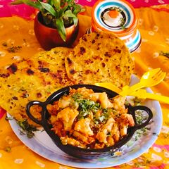 A picture of Winter special cauliflower with potato dry sabzi.