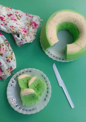 Foto resep Bolu Pandan Vanilla versi Kukus, Lembut Anti Seret