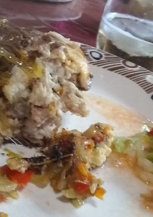 Una foto de Dorado relleno a la parrilla