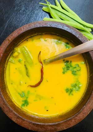 A picture of Cluster bean kadhi (Ganvaar phalee kadhi).