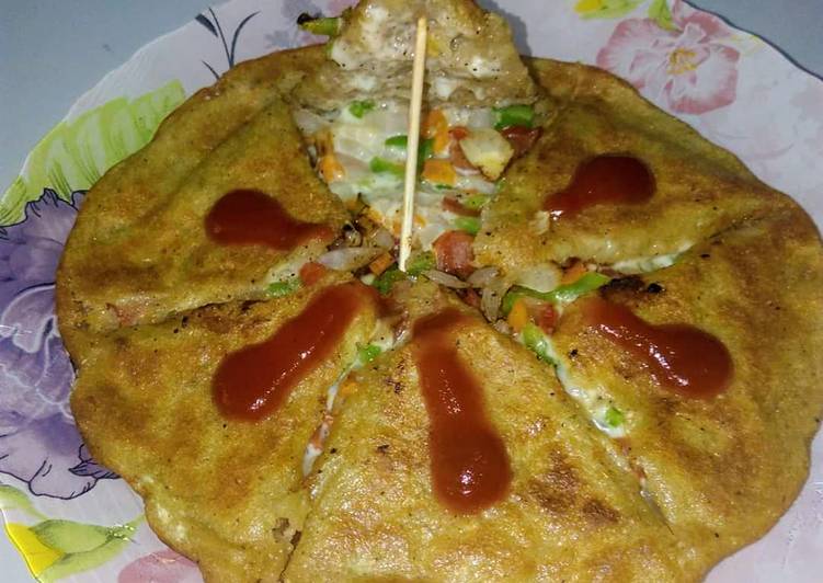 Simple Way to Make Any-night-of-the-week Moong daal veggie stuffed cheela