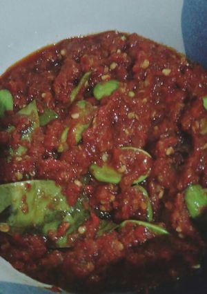 Foto resep Sambel merecon Pete (sambel bajak)