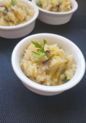 Une photo de Purée au chou fleur et champignons