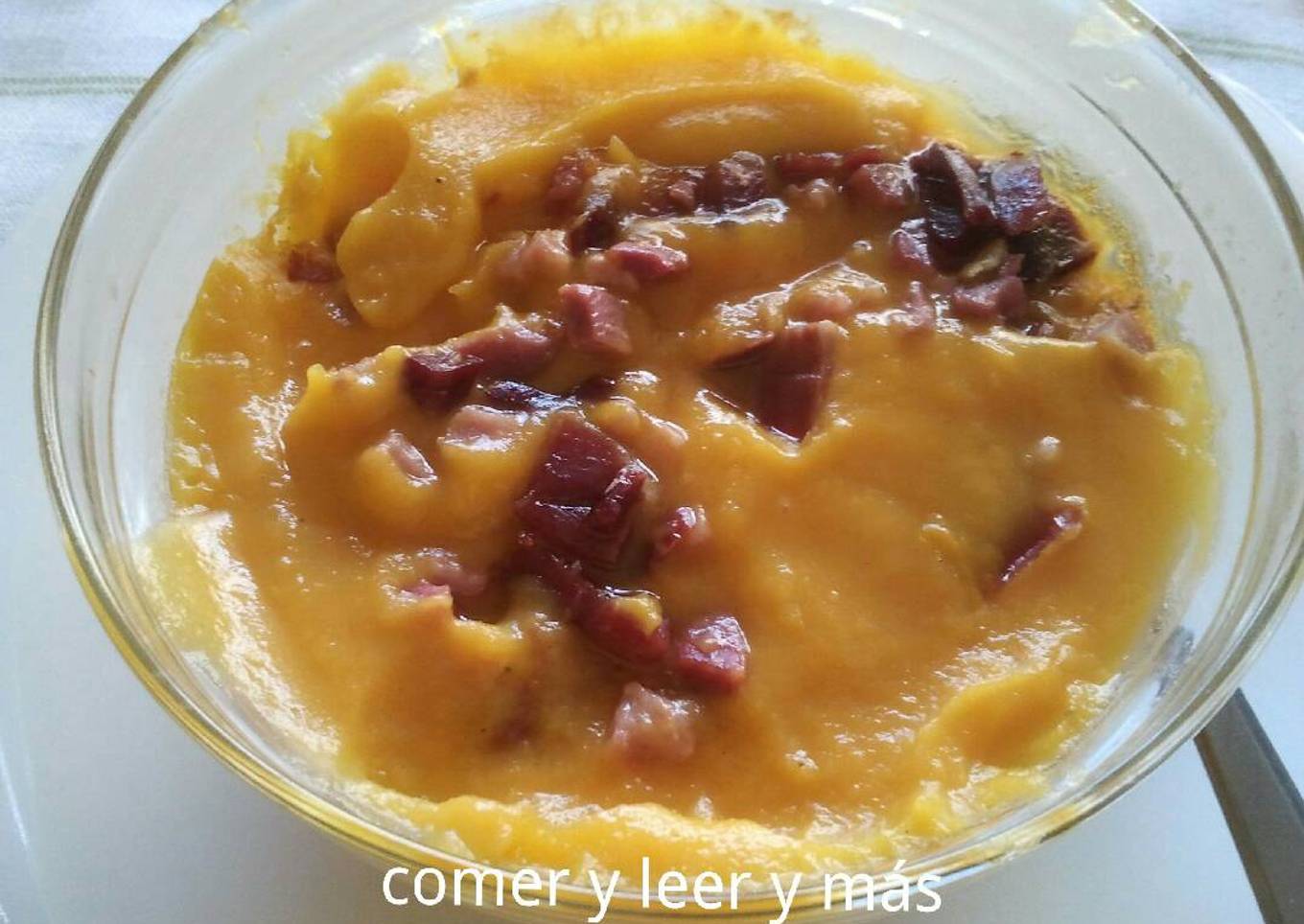 Crema de calabaza con puerros