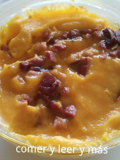 Una foto de Crema de calabaza con puerros