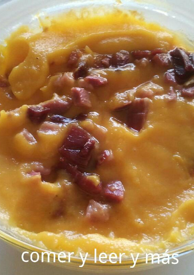 Una foto de Crema de calabaza con puerros