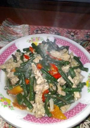 Foto resep Tumis kacang panjang tempe rebon