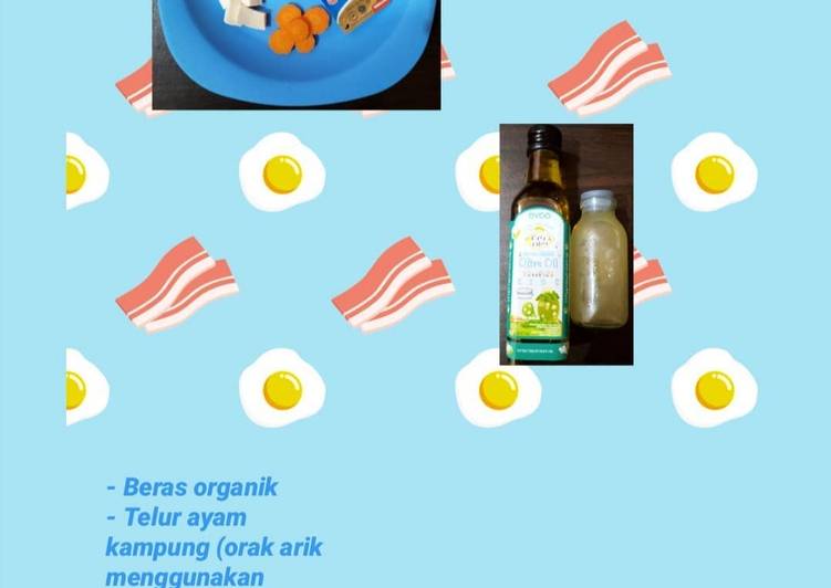 Resep: Mpasi 6+ (Bubur telur orak arik) yang Nikmat