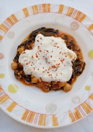 O poză a rețetei Mâncare de năut cu spanac.