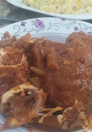 عکسی از دستور سینه مرغ شکم پر