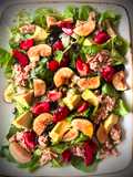 Ensalada saludable con frutas de temporada, ideal para verano