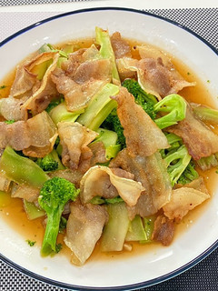 A picture of Stir Fried Broccoli With Pork Belly Sliced.