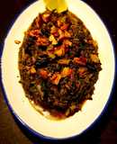 Hindbeh: Guiso de acelgas y cebolla caramelizada