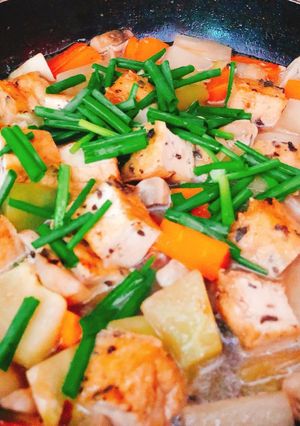 Hình của món Tàu hủ kho rau củ.