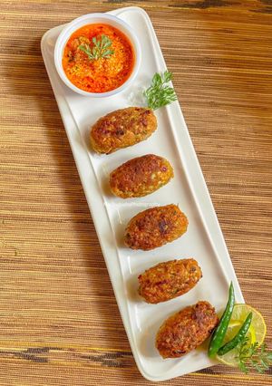 A picture of Lauki ke Kabab Tomato Masale ke saath.