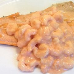 A picture of Pan Fried Fish with Salsa de Camarones.