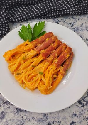 Foto resep Sosis Gurita Saos Spaghetti