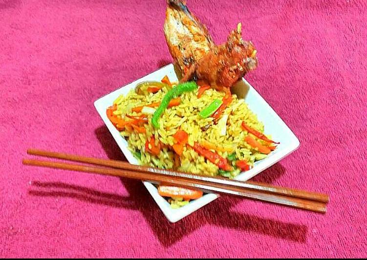 Chinese Fried Rice with Peppered Oven Grilled Chicken