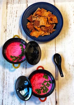 A picture of Navratri Food Special - Beetroot Coconut Soup.