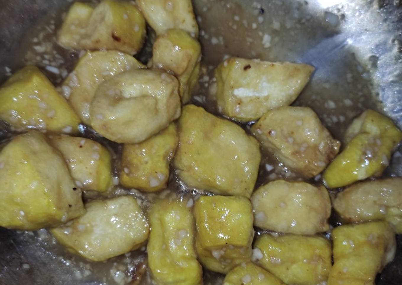 Tahu siram saus bawang putih