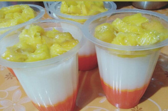 Resep Puding susu lapis mangga Irit Untuk Jualan