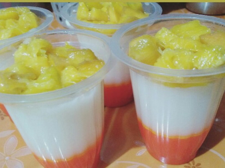 Resep Puding susu lapis mangga Irit Untuk Jualan