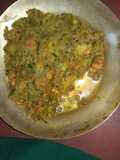Cingri thor ghonto (banana stem prawn curry)