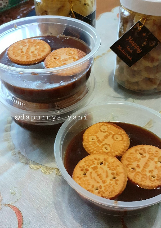Foto resep Cemilan : Puding Coklat Biskuit Roma Kelapa