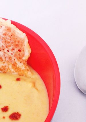 Una foto de Crema de queso manchego