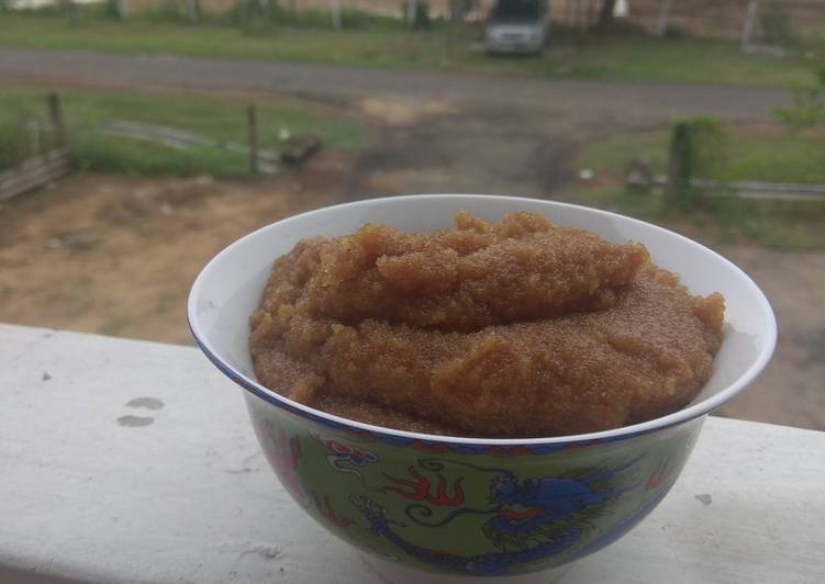 Easiest Way to Make Quick Sooji Gur halwa