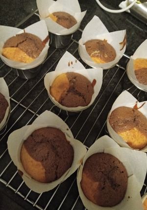 Una foto de Muffins de dos colores