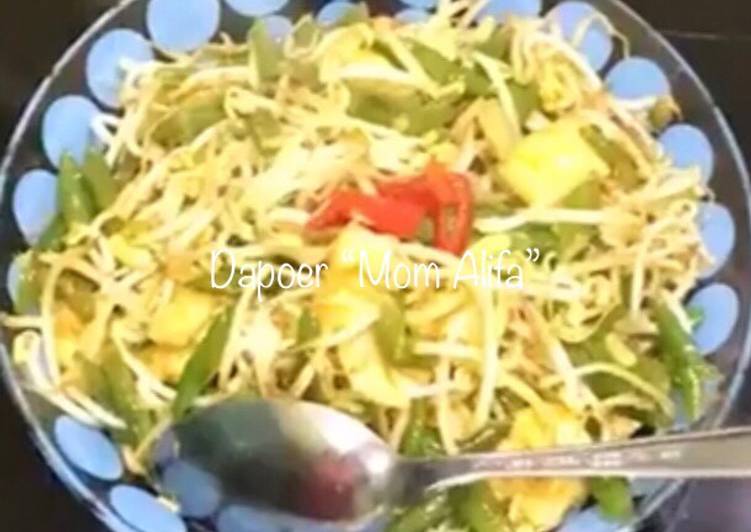 Tumis Toge kacang panjang with Tahu