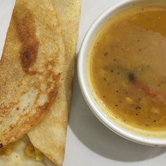 A picture of Semolina stuffed Dosa.