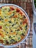 Glutén- és tejmentes póréhagymás-spenótos quiche