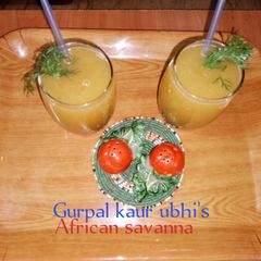 A picture of African savanna 🍍🍎🍊🥭.