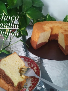 Foto resep Choco Vanilla Chiffon Cake