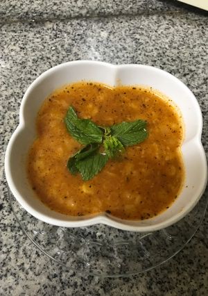 صورة لوصفة شوربه لب الكوسا