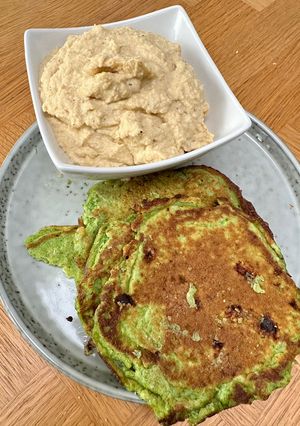 A picture of Cottage cheese and greens fritters.