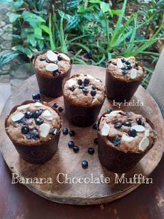 Foto resep Banana Chocolate Muffin Easy,No Mixer... So Simple..... 👌👍