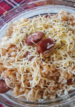 Foto resep Baked rice with sausage