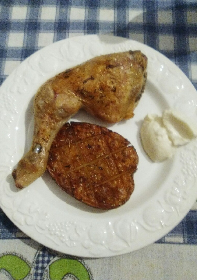 Una foto de Pollo asado con patatas