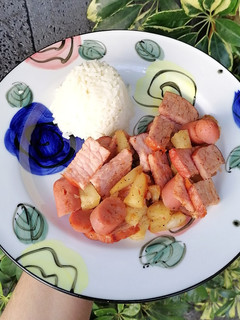 Una foto de Chuletas ahumadas con piña🍍