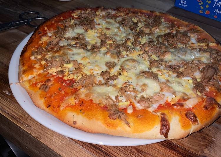 Pizza de atún masa de pan estilo Domino&#39;s Pizza 😋