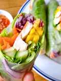 Chicken Breast and Rainbow Vegetable Spring Rolls