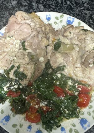 Foto principal de 644. Pollo con espinacas y queso feta (principal carne)